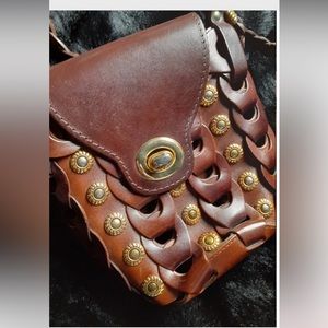 Vintage Small Leather Italian Crossbody Purse Bag